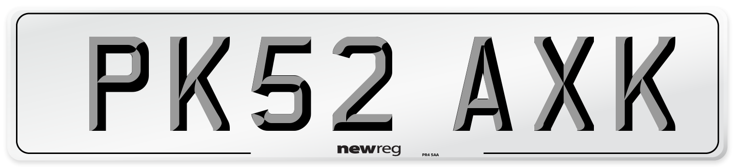 PK52 AXK Number Plate from New Reg